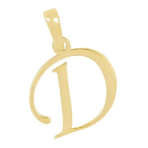 Dije inicial letra D de oro 14k.