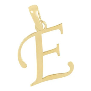 Dije inicial letra E de oro 14k.