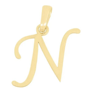 Dije inicial letra N de oro 14k.