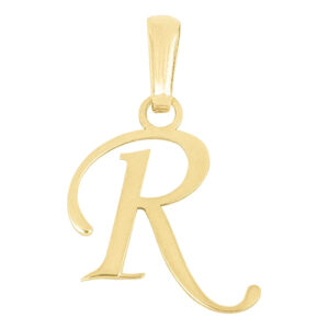 Dije inicial letra R oro 14k.