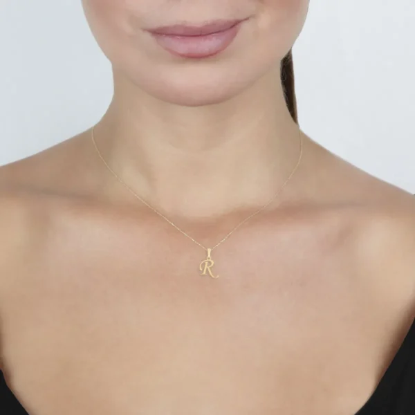 Dije inicial letra R oro 14k. - Image 2