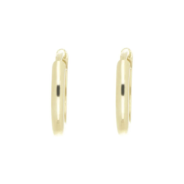 Aretes Huggies De 1.3 Cm Lisas En Oro Amarillo 10k - Image 3
