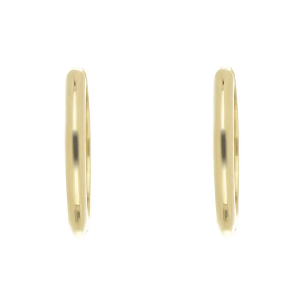 Aretes Huggies de 1.5cm lisas en oro amarillo 10k. - Image 3