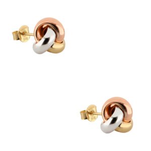 Aretes Nudo 3 Oros 14k