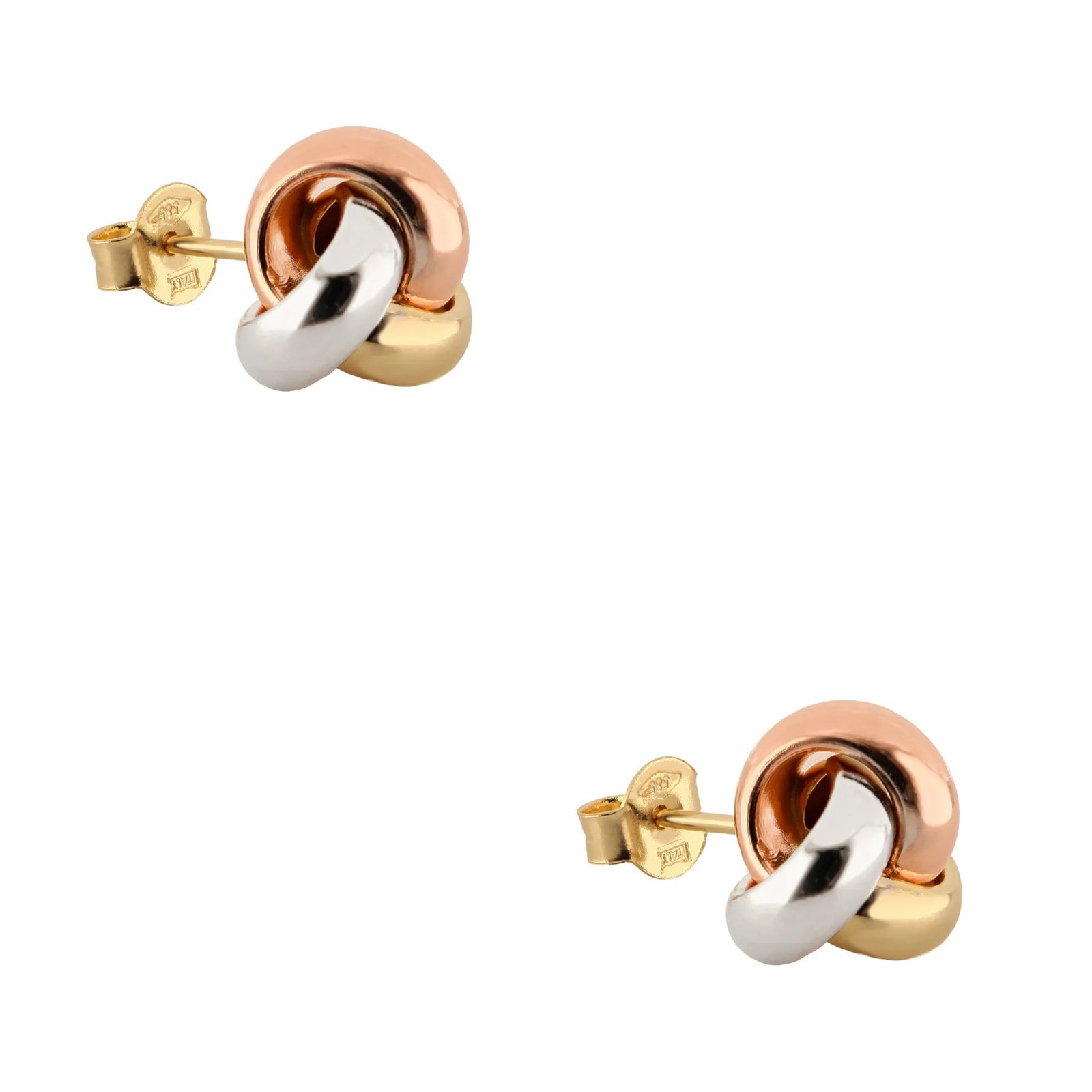 Aretes Nudo 3 Oros 14k