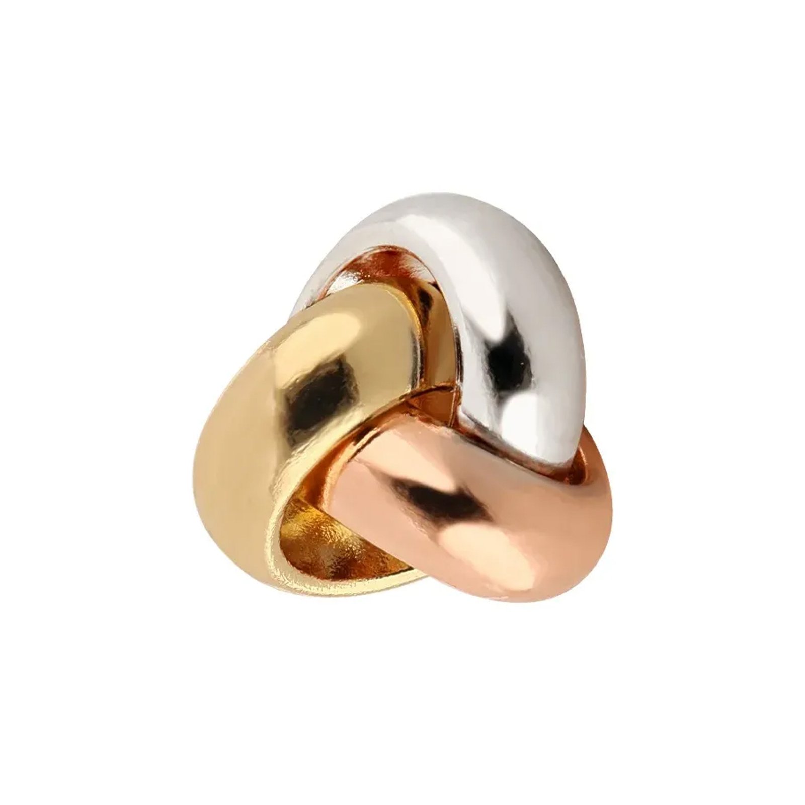 Aretes Nudo 3 Oros 14k - Imagen 3