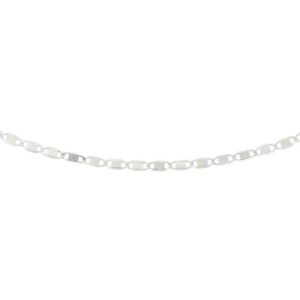 Cadena Espejo 45 Cm Oro Blanco 14k