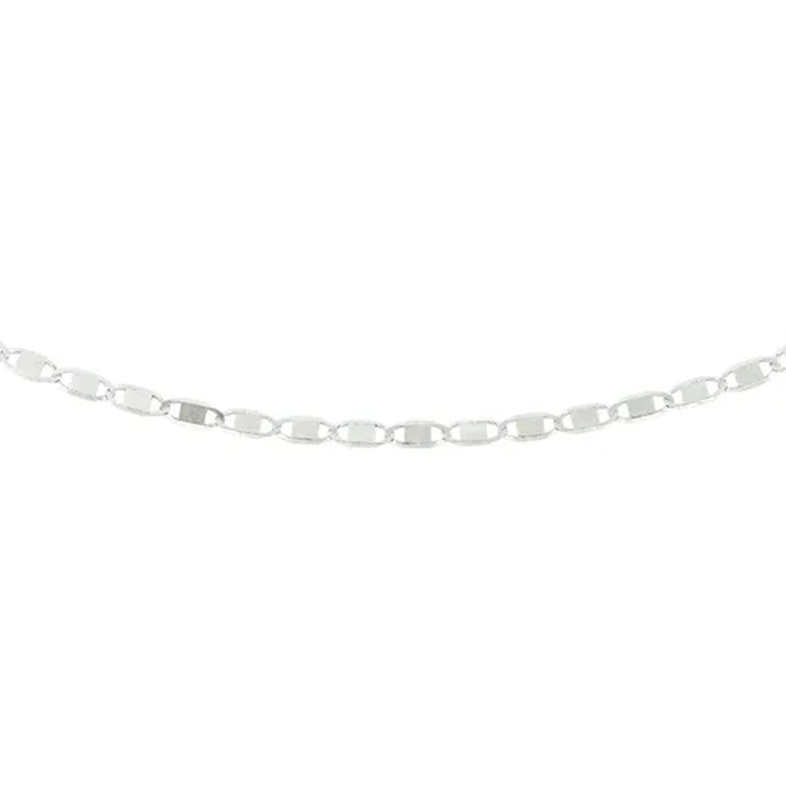 Cadena Espejo 45 Cm Oro Blanco 14k