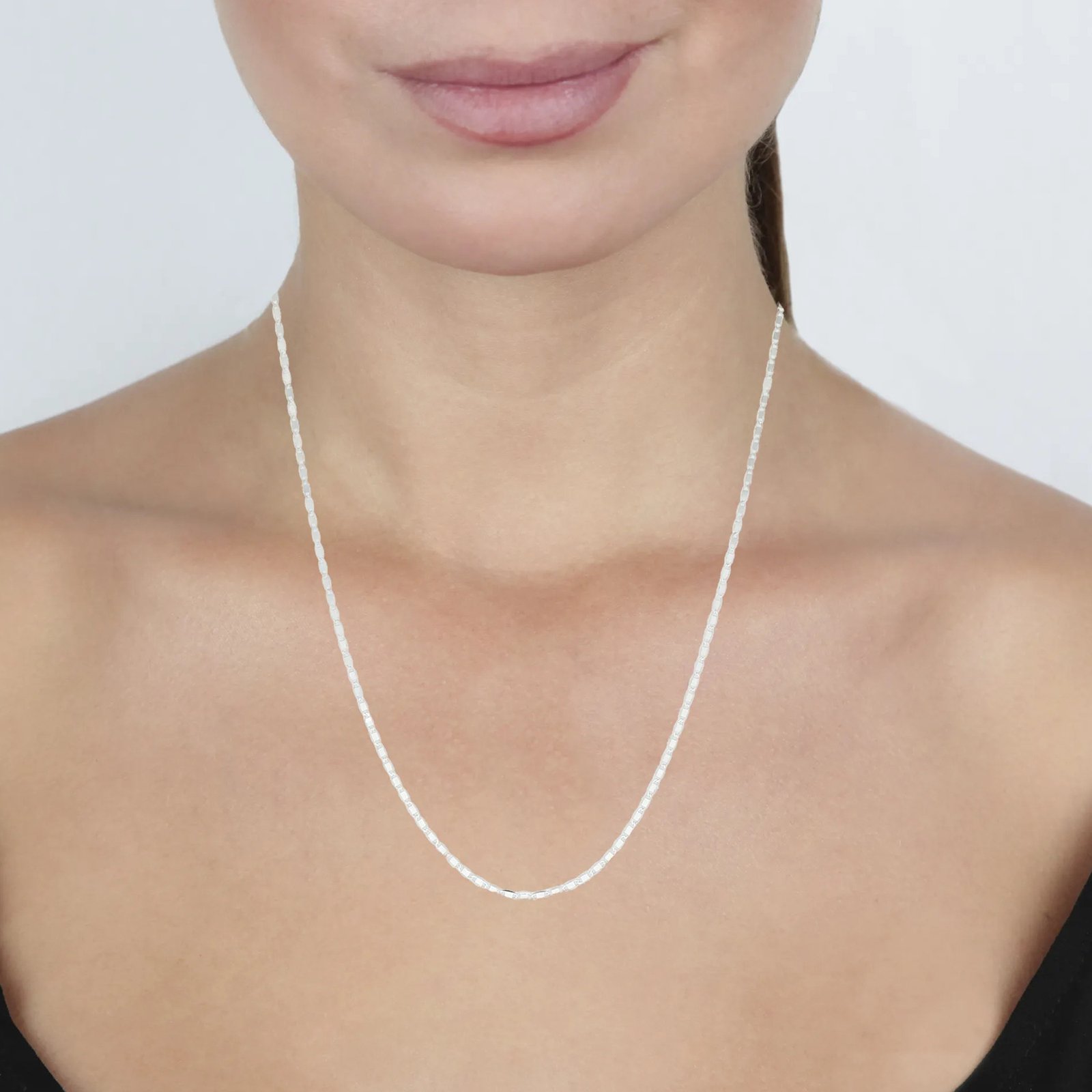 Cadena Espejo 45 Cm Oro Blanco 14k - Imagen 4