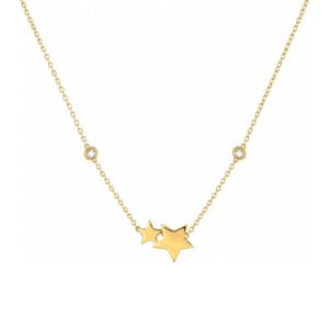 Collar Estrellas Brillantes Oro 14k