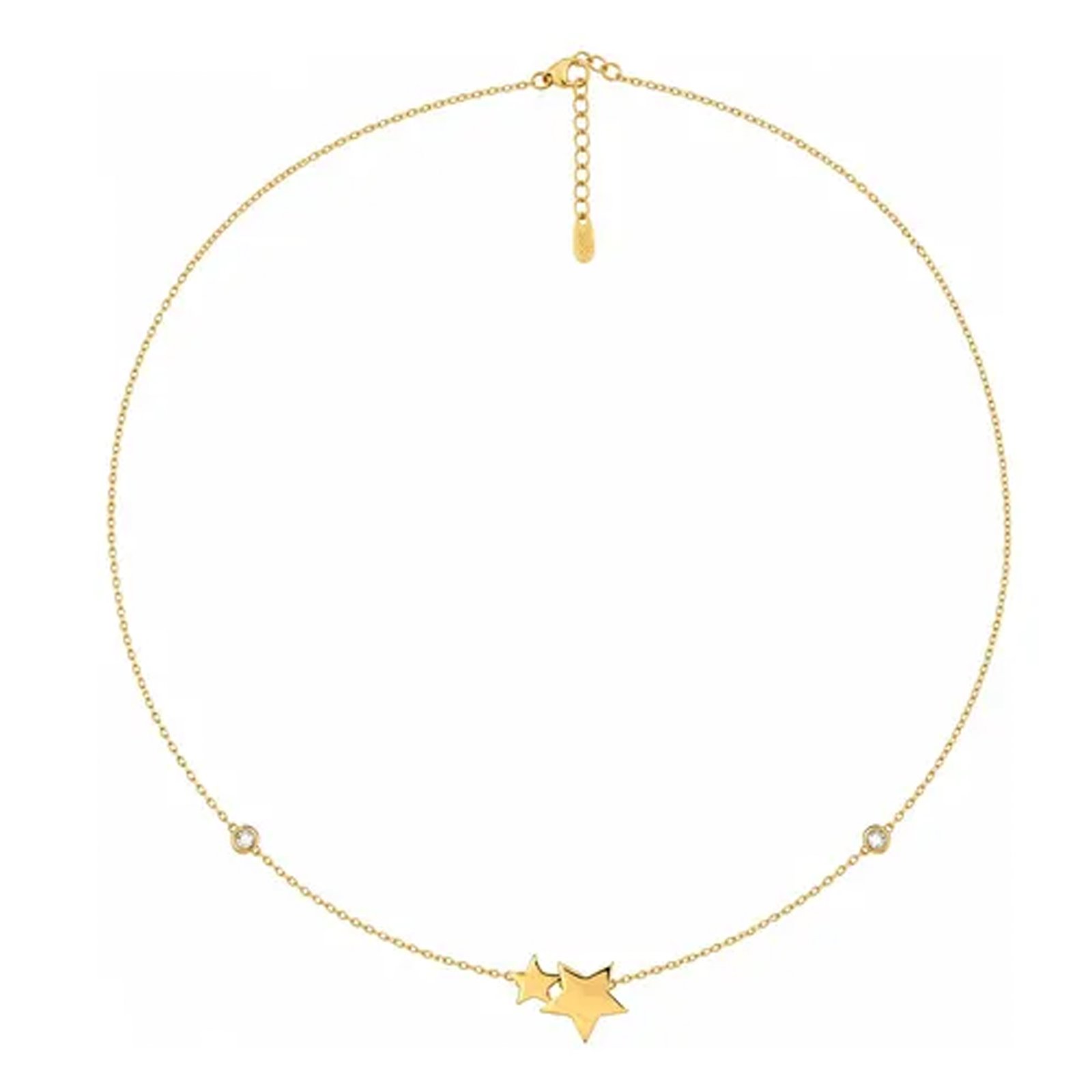 Collar Estrellas Brillantes Oro 14k - Imagen 2
