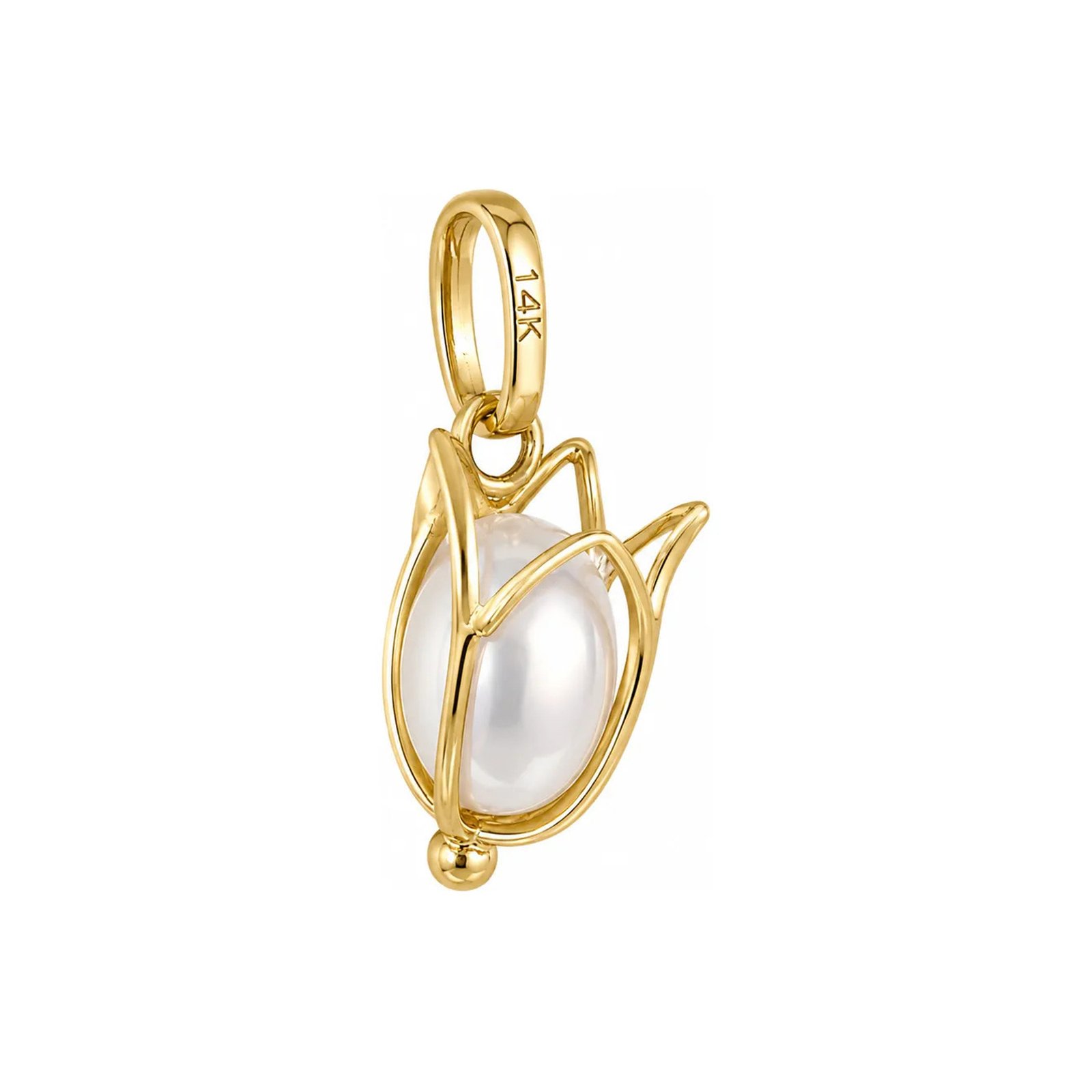 Dije Flor Perla Gota Oro 14k - Imagen 3