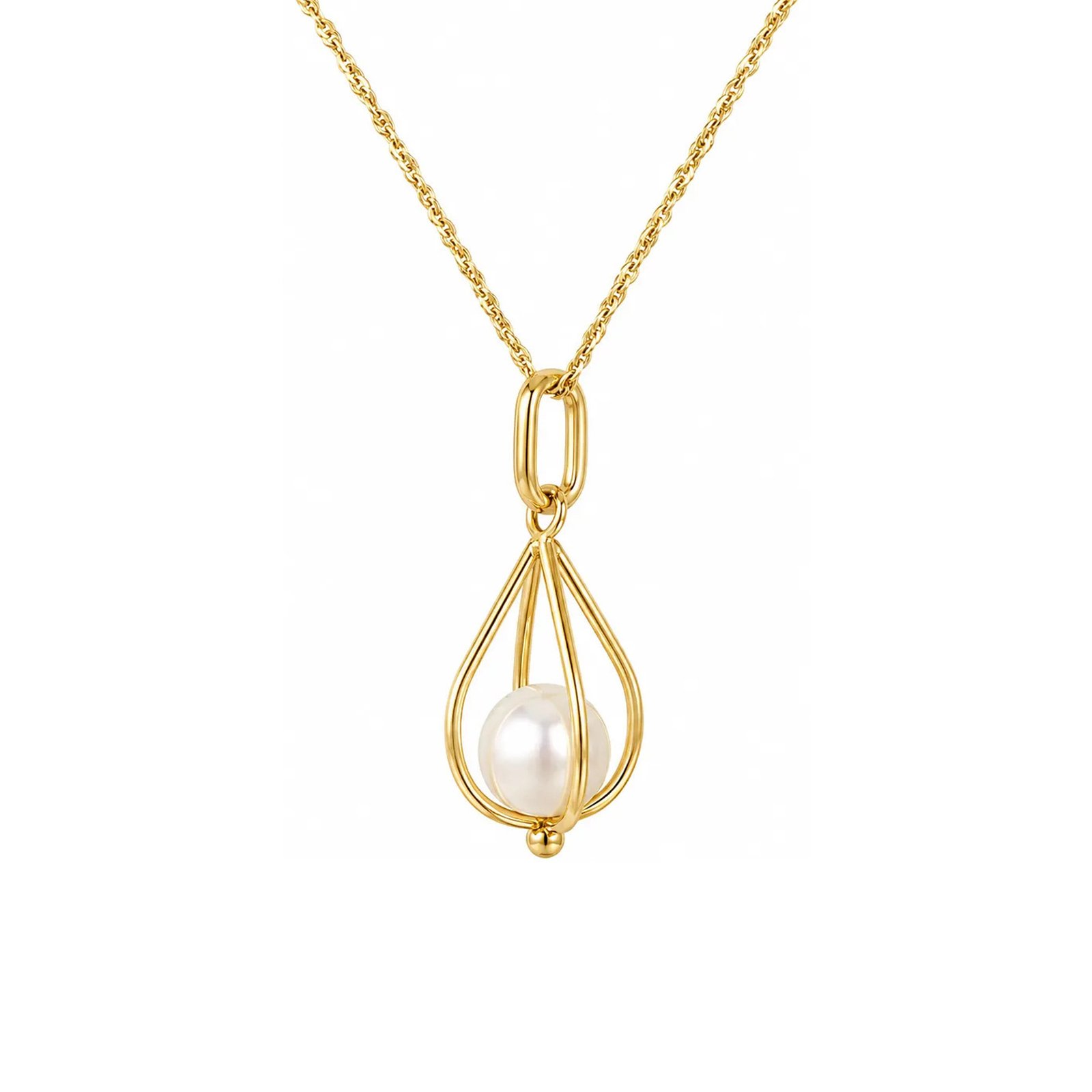 Dije Forma Gota Perla Oro 14k - Imagen 2