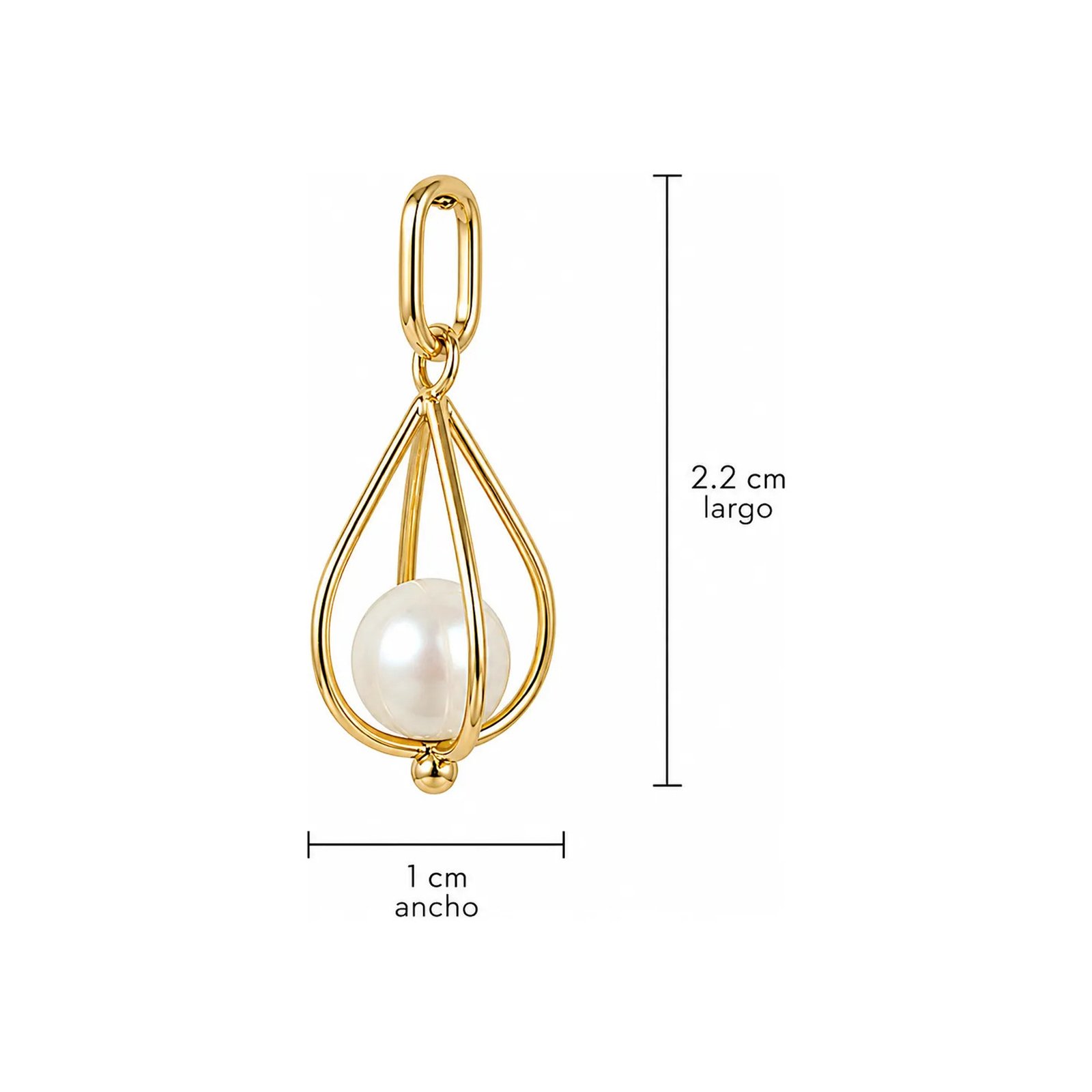 Dije Forma Gota Perla Oro 14k - Imagen 3