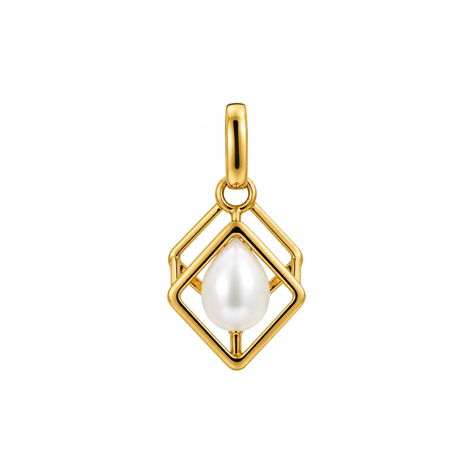 Dije Geometrico Perla Gota Oro 14k