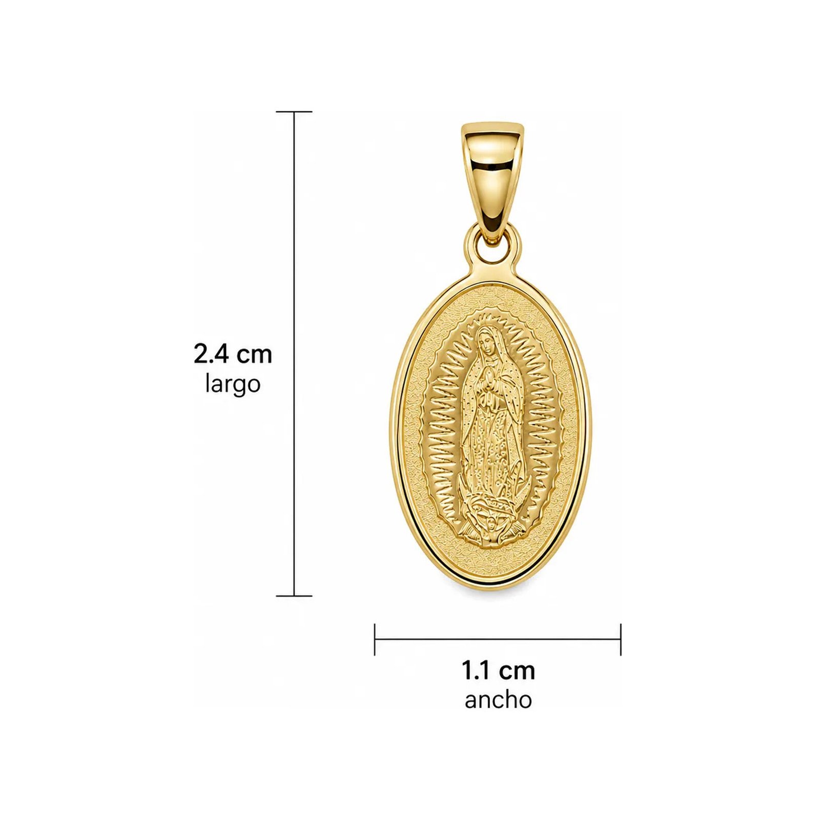Dije Guadalupe Laser Oro 14k - Imagen 2