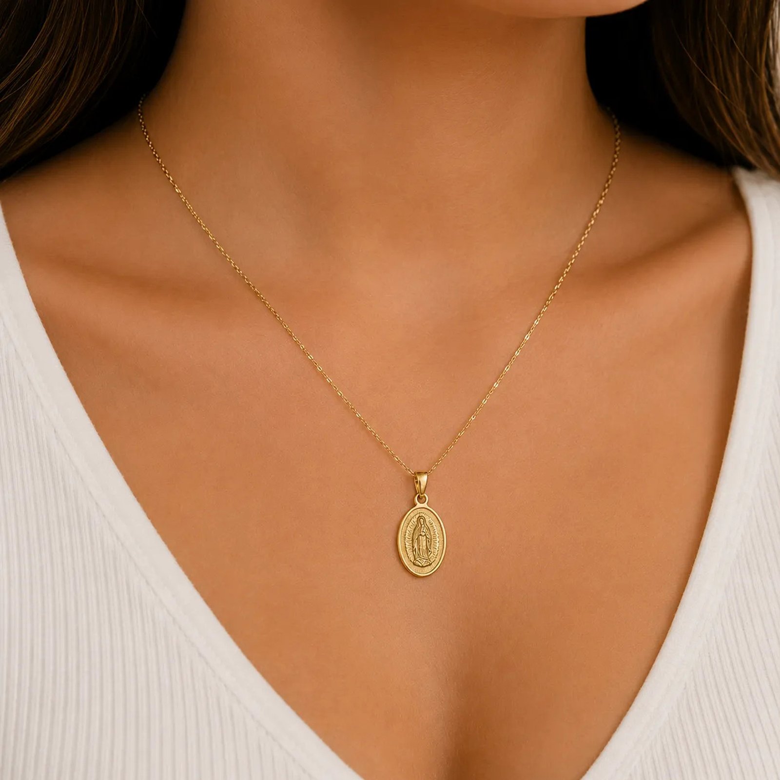 Dije Guadalupe Laser Oro 14k - Imagen 4