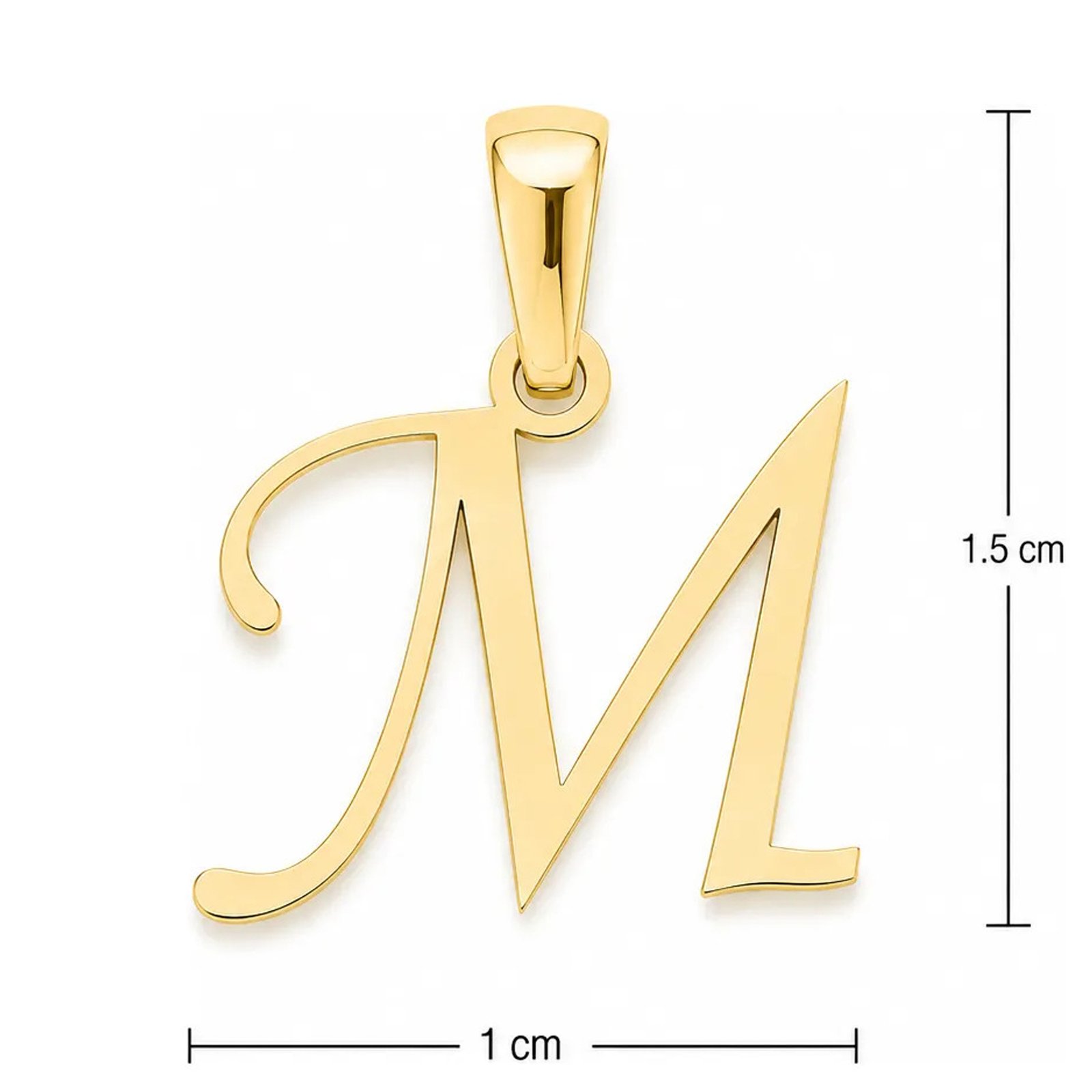Dije Inicial M Lisa Oro 14k - Imagen 2