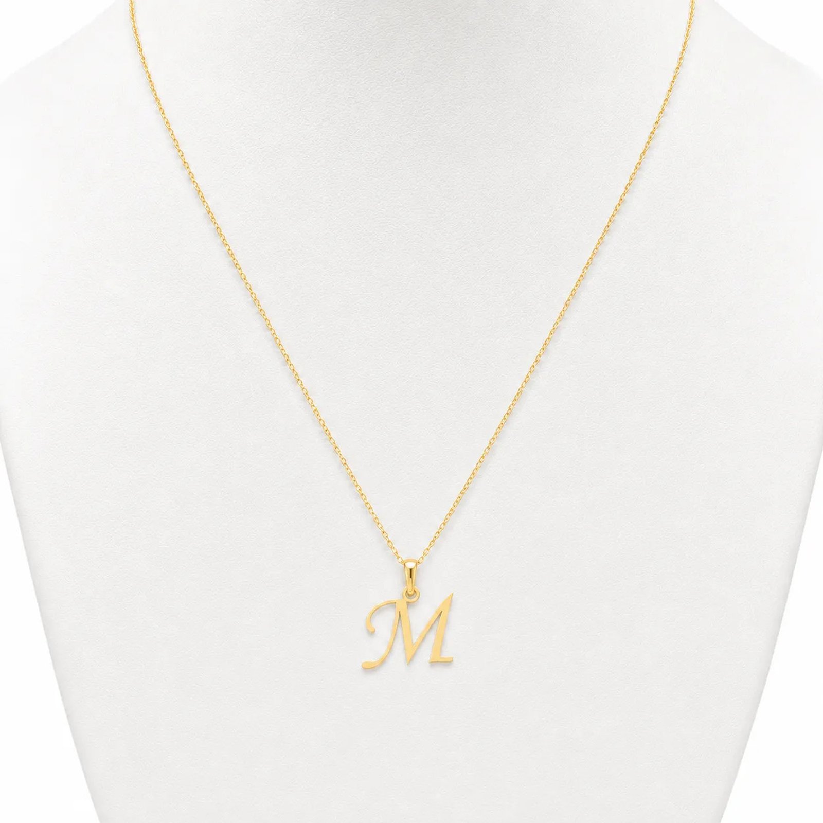 Dije Inicial M Lisa Oro 14k - Imagen 3