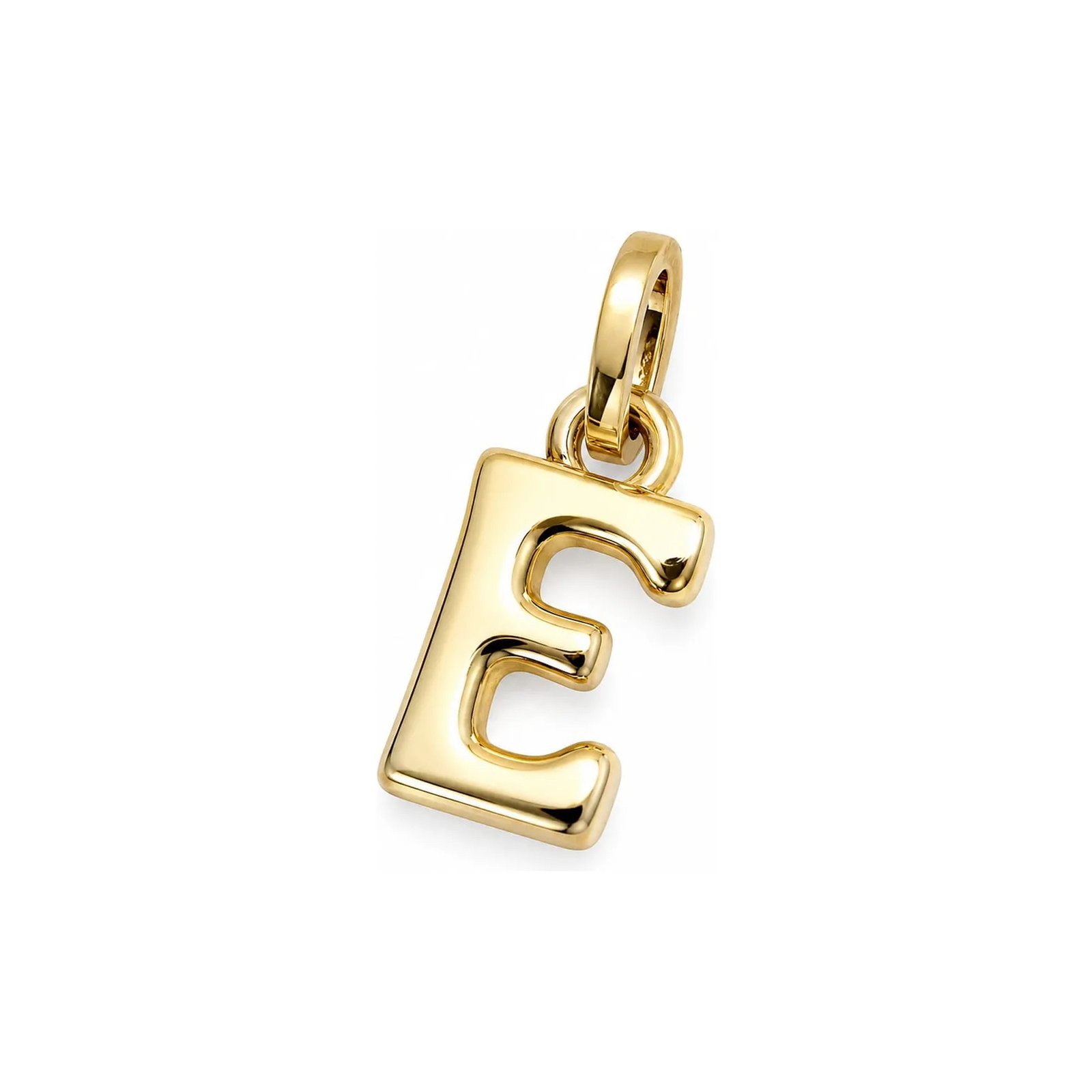 Dije Letra E Lisa 3d Oro 14k - Imagen 3